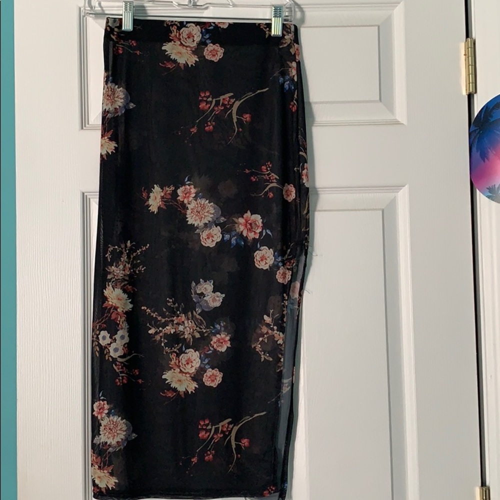 Floral Mesh Skirt